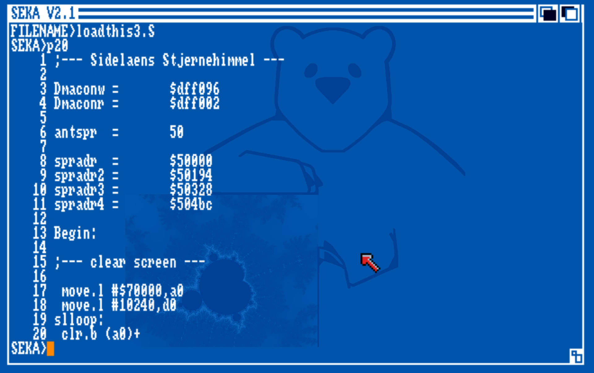 Kuma K-SEKA Assembler 2.1 - Der Zeileneditor